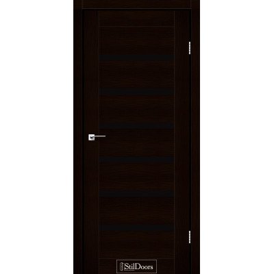 Межкомнатные двери StilDoors коллекция Stil модель Florida венге премиум с черным стеклом
