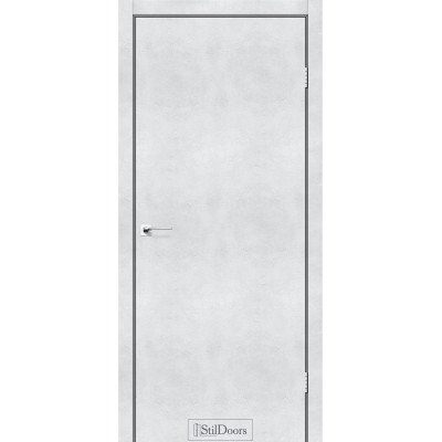 Межкомнатные двери StilDoors коллекция ALUMINIUM модель LOFT (Светлый бетон) алюминиевый торец