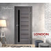 Міжкімнатні двері StilDoors LONDON Дуб Сріблястий зі склом сатин або чорним