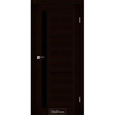 Межкомнатные двери StilDoors коллекция Stil модель London венге премиум с черным стеклом