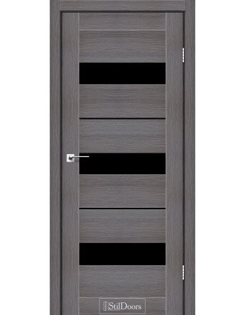 Межкомнатные двери StilDoors коллекция Stil модель Mexico дрим вуд с черным стеклом 
