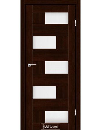 Міжкімнатні двері StilDoors колекція Stil модель Nepal каштан скло сатин