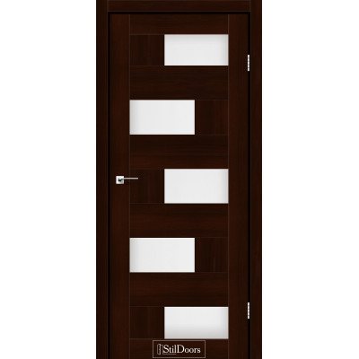 Межкомнатные двери StilDoors коллекция Stil модель Nepal каштан стекло сатин