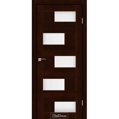 Межкомнатные двери StilDoors коллекция Stil модель Nepal каштан стекло сатин