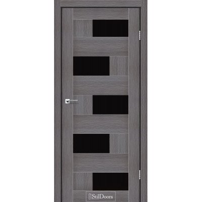 Межкомнатные двери StilDoors коллекция Stil модель Nepal дрим вуд с черным стеклом