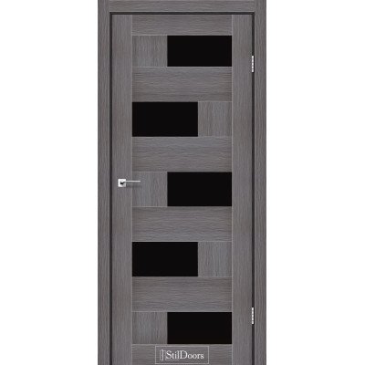 Межкомнатные двери StilDoors коллекция Stil модель Nepal дрим вуд с черным стеклом