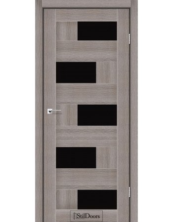 Межкомнатные двери StilDoors коллекция Stil модель Nepal трюфель с черным стеклом
