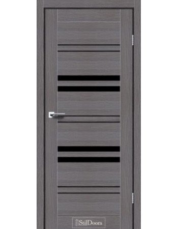 Межкомнатные двери StilDoors коллекция Stil модель Slovenia Дрим вуд с черным стеклом 