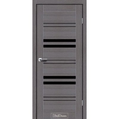 Міжкімнатні двері StilDoors колекція Stil модель Slovenia Дрім вуд з чорним склом