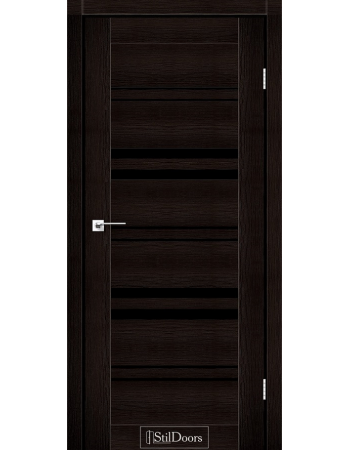Межкомнатные двери StilDoors коллекция Stil модель Slovenia венге премиум с черным стеклом 