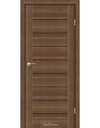 Міжкімнатні двері StilDoors колекція Stil модель Tanzania горіх золотий з чорним склом