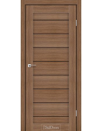 Міжкімнатні двері StilDoors колекція Stil модель Tanzania італійский горіх з чорним склом