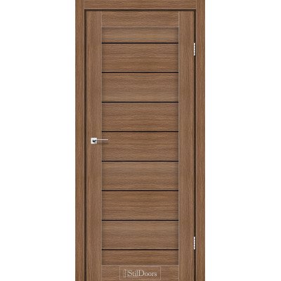 Межкомнатные двери StilDoors коллекция Stil модель Tanzania итальянский орех с черным стеклом 