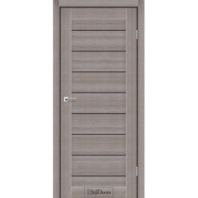 Межкомнатные двери StilDoors коллекция Stil модель Tanzania трюфель с черным стеклом 
