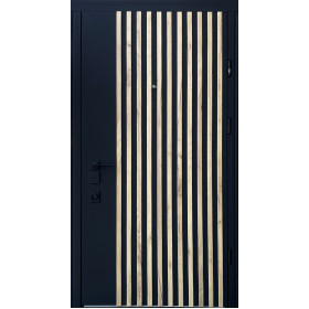 Входные двери Страж Plaza Rail (Престиж) софттач черный/белый сатин