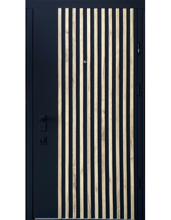 Вхідні двері Страж Plaza Rail (Престиж) софттач чорний/білий сатин