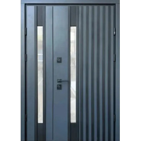 Входные полуторные двери Страж Proof Rio-S Loft цвет Антрацит/вин.белый атлас