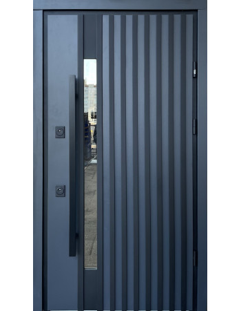 Входные двери Страж Proof Rio-S Loft цвет Антрацит/vin.Белый атлас ручка DMD 1200