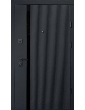 Входные двери Straj Fusion Vertical софт блэк/белая эмаль