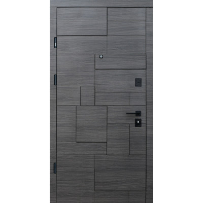 Вхідні двері STRAJ LUX Піраміс серії Standard венге сірий горизонт АРТ/біла емаль VG
