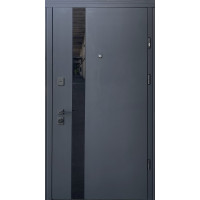 Вхідні двері Страж Slim S Glass-A LUX серії "Standard" софт блек past/білий сатин