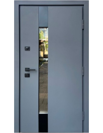 Двери уличные Strong модель Термикс Антрацит/Vin белый атлас