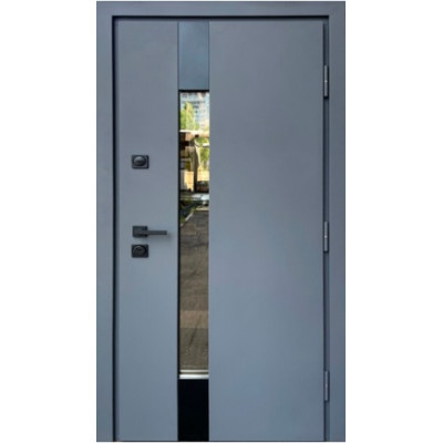 Двери уличные Strong модель Термикс Антрацит/Vin белый атлас