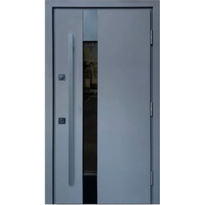 Двери уличные Strong модель Термикс ручка труба Антрацит/Vin белый атлас