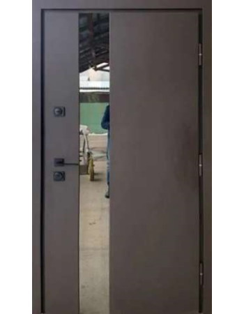 Вхідні вуличні двері модель ВЕСТ коричневий пісок/дуб темний vin