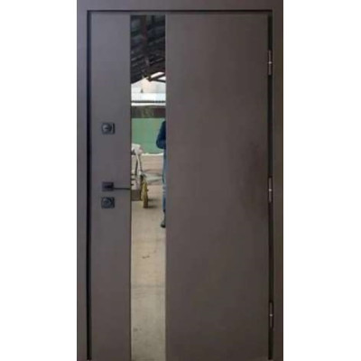 Входные уличные двери модель ВЕСТ коричневый песок/дуб темный vin