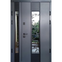 Двери полуторные TermoPlast 22-10 Thermo Steel PREMIUM антрацит\пвх-05